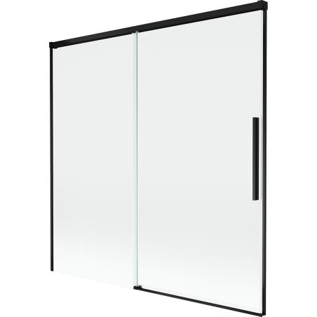 Mexen Rox стъклен параван за вана, двуметров плъзгащ се, 160 x 150 см, прозрачен, черен - 8C9-160-001-70-00
