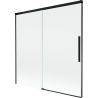Mexen Rox стъклен параван за вана, двуметров плъзгащ се, 160 x 150 см, прозрачен, черен - 8C9-160-001-70-00
