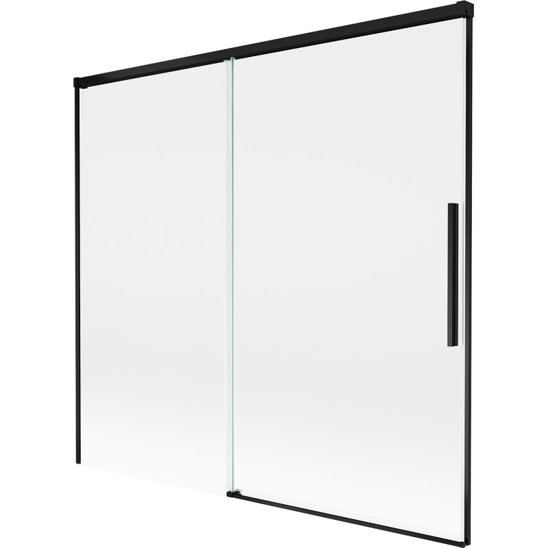 Mexen Rox Душ параван 2-крилен, плъзгащ се 170 x 150 cm, прозрачен, черен
