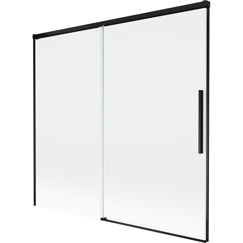 Mexen Rox параван за вана 2-крилен плъзгащ се 170 x 150 см, прозрачен, черен - 8C9-170-001-70-00
