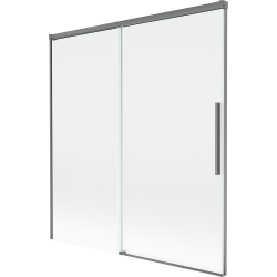 Mexen Rox двукрила плъзгаща се преграда за вана 150 x 150 см, прозрачна, Gun Metal - 8C9-150-001-95-00