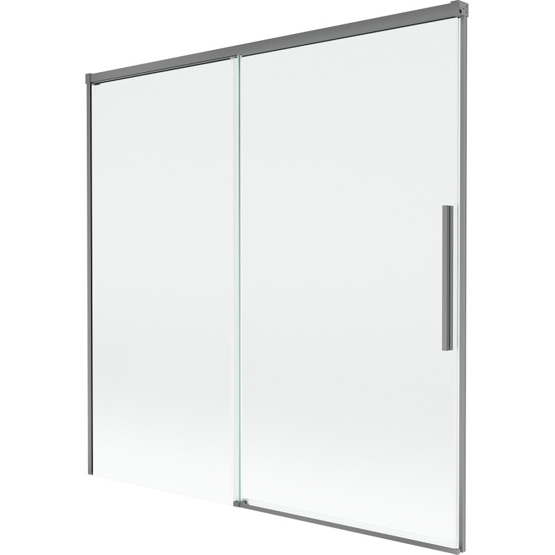 Mexen Rox плъзгащ се параван за вана, 2-крилен, 160 x 150 см, прозрачен, gun metal