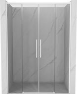 Mexen Rox Двойна плъзгаща се душ врата 160 см, прозрачна, бяла - 8C2-160-002-20-00