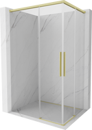 Mexen Rox Duo плъзгаща се душ кабина 100 x 80 см, прозрачна, златна четка