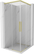 Mexen Rox Duo плъзгаща се душ кабина 100 x 100 см, прозрачен, злато мат - 8C2D-100-100-55-00