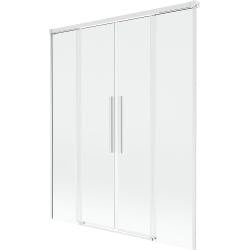 Mexen Rox 2-крилен разтегаем параван за баня 150 x 150 см, прозрачен, бял