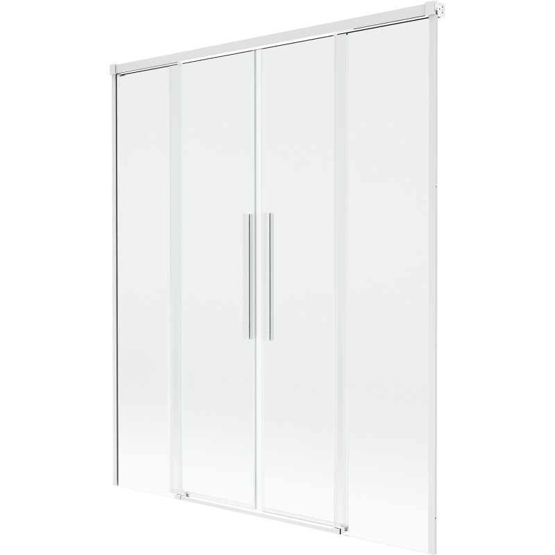 Mexen Rox 2-крилен разтегаем параван за баня 150 x 150 см, прозрачен, бял