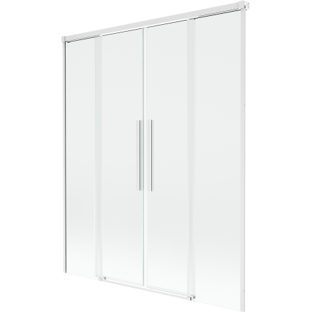 Mexen Rox 2-крилен разтегаем параван за баня 150 x 150 см, прозрачен, бял