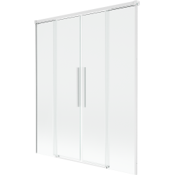 Mexen Rox параван за вана 2-крилен плъзгащ се 160 x 150 см, прозрачен, бял - 8C9-160-002-20-00