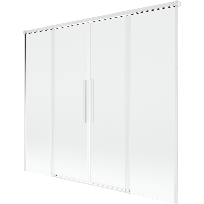 Mexen Rox параван за вана, 2-крилен плъзгащ се, 180 x 150 см, прозрачен, бял - 8C9-180-002-20-00