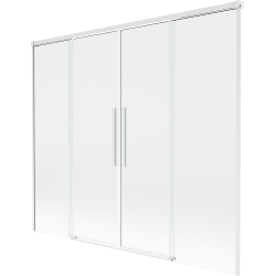 Mexen Rox двукрилен разтегателен вана параван 190 x 150 см, прозрачен, бял - 8C9-190-002-20-00