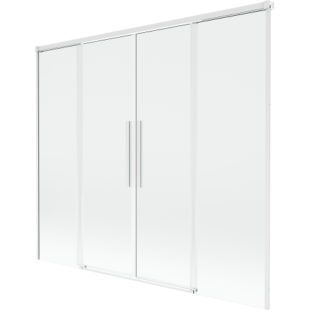 Mexen Rox двукрилен разтегателен вана параван 190 x 150 см, прозрачен, бял - 8C9-190-002-20-00
