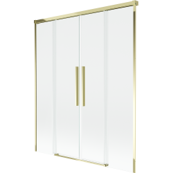 Mexen Rox параван за вана, 2-крилен плъзгащ се, 150 x 150 см, прозрачен, златист - 8C9-150-002-50-00