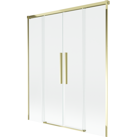 Mexen Rox параван за вана, 2-крилен плъзгащ се, 160 x 150 см, прозрачен, златен - 8C9-160-002-50-00