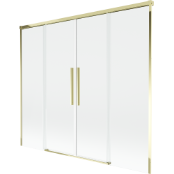 Mexen Rox параван за вана, 2-крилов, плъзгащ се, 170 x 150 см, прозрачен, златист - 8C9-170-002-50-00