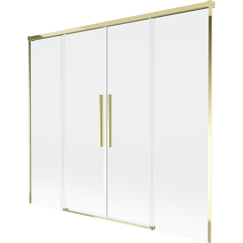 Mexen Rox параван за вана, 2-крилов, плъзгащ се, 170 x 150 см, прозрачен, златист - 8C9-170-002-50-00