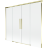 Mexen Rox разтегателна двукрилна душ завеса 190 x 150 см, прозрачна, златиста