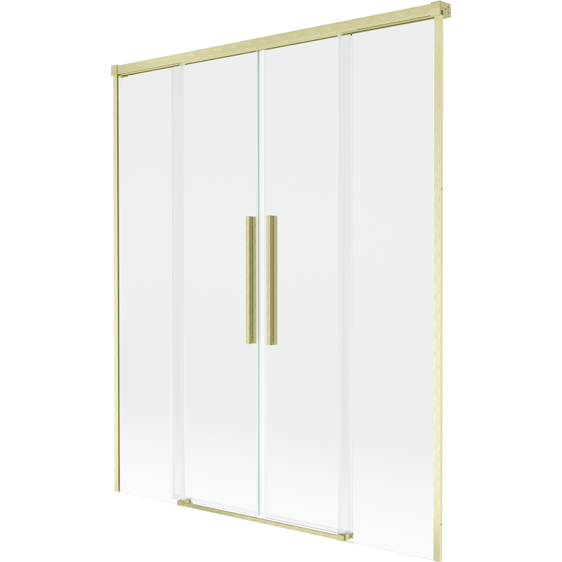 Mexen Rox 2-крилен плъзгащ се параван за вана 140 x 150 см, прозрачен, златен матиран - 8C9-140-002-55-00