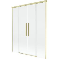 Mexen Rox вана преграда с 2-двойно плъзгащи се крила 160 x 150 см, прозрачен, злато матирано - 8C9-160-002-55-00