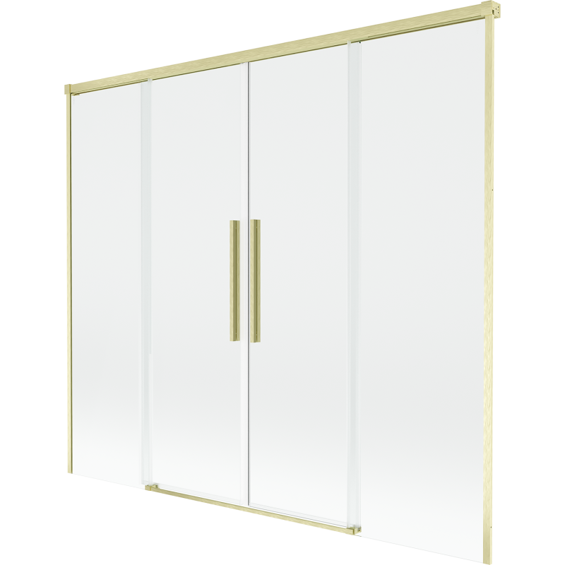 Mexen Rox двукрила плъзгаща се вана 180 x 150 см, прозрачна, златиста четка - 8C9-180-002-55-00