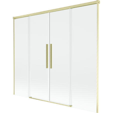 Mexen Rox двукрила плъзгаща се вана 180 x 150 см, прозрачна, златиста четка - 8C9-180-002-55-00