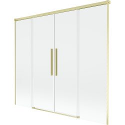 Mexen Rox двукрила плъзгаща се параван за вана 190 x 150 см, прозрачен, златист четкан - 8C9-190-002-55-00