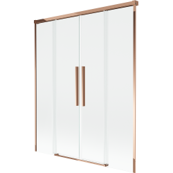 Mexen Rox параван за вана, двукрилен, плъзгащ се 150 x 150 см, прозрачен, розово злато - 8C9-150-002-60-00
