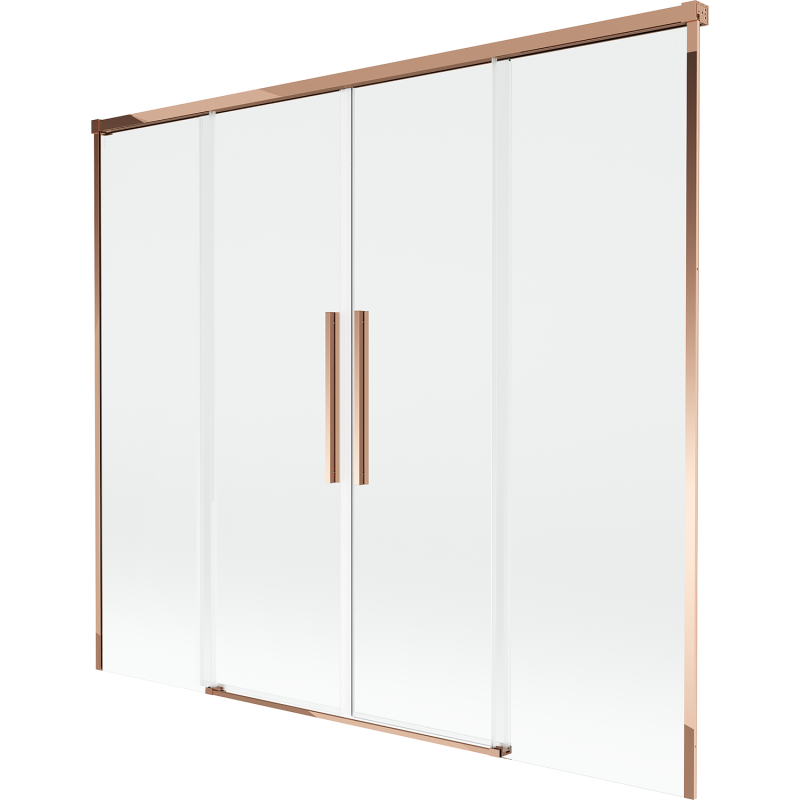 Mexen Rox двукрилен плъзгащ се душ параван 180 x 150 cm, прозрачен, розово злато - 8C9-180-002-60-00