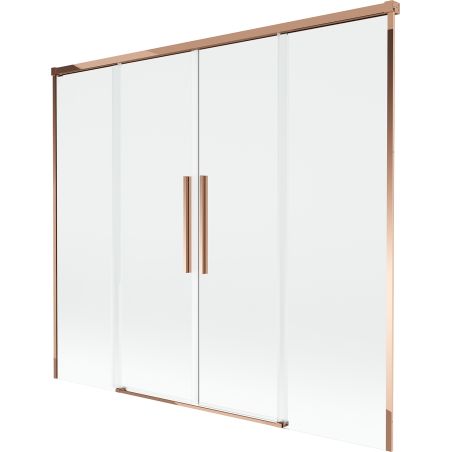 Mexen Rox двукрилен плъзгащ се душ параван 180 x 150 cm, прозрачен, розово злато - 8C9-180-002-60-00