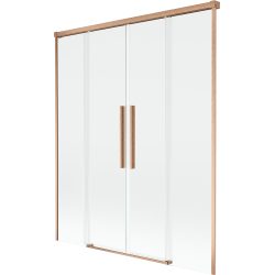 Mexen Rox душ параван, плъзгащ се, 2-крилен, 140 x 150 см, прозрачен, матирана мед - 8C9-140-002-65-00