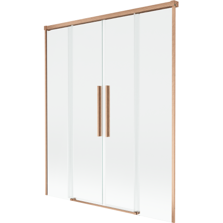 Mexen Rox душ параван, плъзгащ се, 2-крилен, 140 x 150 см, прозрачен, матирана мед - 8C9-140-002-65-00