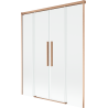 Mexen Rox параван за вана, плъзгащ се с 2 крила, 160 x 150 см, прозрачен, четкана мед - 8C9-160-002-65-00