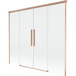 Mexen Rox параван за вана с 2 плъзгащи крила 170 x 150 cm, прозрачен, матирана мед - 8C9-170-002-65-00