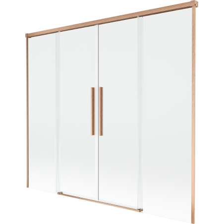 Mexen Rox параван за вана с 2 плъзгащи крила 170 x 150 cm, прозрачен, матирана мед - 8C9-170-002-65-00