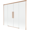 Mexen Rox двукрилен плъзгащ се параван за вана 190 x 150 см, прозрачен, четкана мед - 8C9-190-002-65-00