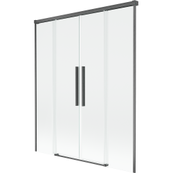 Mexen Rox душ параван 2-крилен плъзгащ се 140 x 150 см, прозрачен, четка сив - 8C9-140-002-66-00