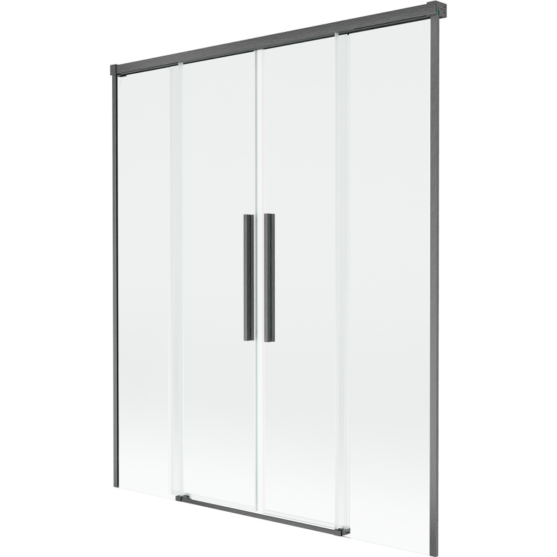 Mexen Rox душ параван 2-крилен плъзгащ се 140 x 150 см, прозрачен, четка сив - 8C9-140-002-66-00