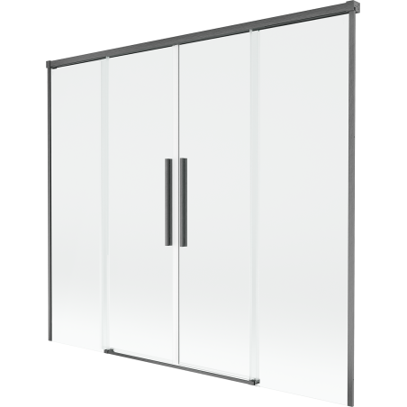 Mexen Rox двукрила сгъваема баня параван 170 x 150 см, прозрачен, сив на четка - 8C9-170-002-66-00