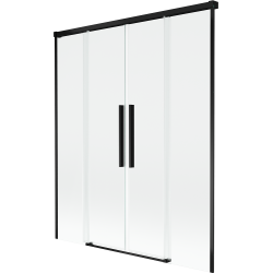 Mexen Rox двуос слайд параван за вана 140 x 150 см, прозрачен, черен - 8C9-140-002-70-00