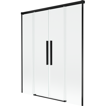 Mexen Rox параван за вана двукрилен плъзгащ се 160 x 150 cm, прозрачен, черен - 8C9-160-002-70-00