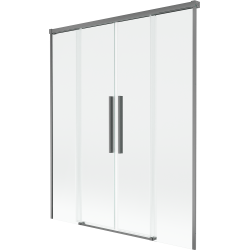 Mexen Rox параван за вана, разтегателен, с 2 крила, 140 x 150 см, прозрачен, gun metal - 8C9-140-002-95-00