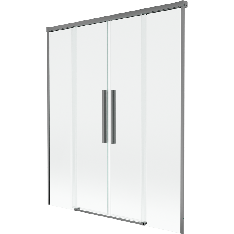 Mexen Rox параван за вана, разтегателен, с 2 крила, 140 x 150 см, прозрачен, gun metal - 8C9-140-002-95-00