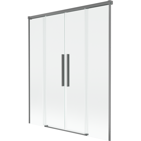 Mexen Rox параван за вана, разтегателен, с 2 крила, 140 x 150 см, прозрачен, gun metal - 8C9-140-002-95-00