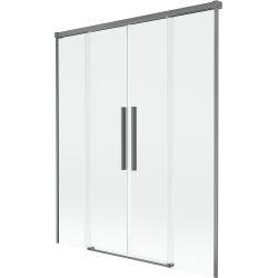 Mexen Rox двукрила плъзгаща се вана 160 x 150 см, прозрачна, gun metal - 8C9-160-002-95-00