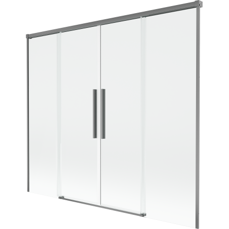 Mexen Rox двукрилен подвижен параван за вана 170 x 150 cm, прозрачен, gun metal - 8C9-170-002-95-00