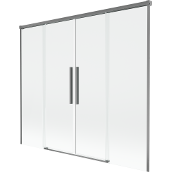 Mexen Rox параван за вана, плъзгащ се с 2 крила 190 x 150 см, прозрачен, gun metal - 8C9-190-002-95-00