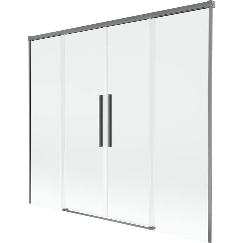 Mexen Rox параван за вана, плъзгащ се с 2 крила 190 x 150 см, прозрачен, gun metal - 8C9-190-002-95-00