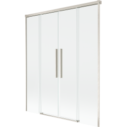 Mexen Rox сгъваем параван за вана, 2-крила, 140 x 150 см, прозрачен, матиран никел - 8C9-140-002-97-00