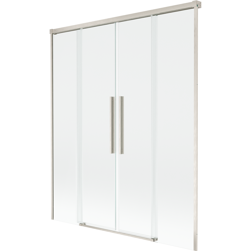Mexen Rox параван за баня с 2 плъзгащи се крила 150 x 150 см, прозрачен, матов никел - 8C9-150-002-97-00