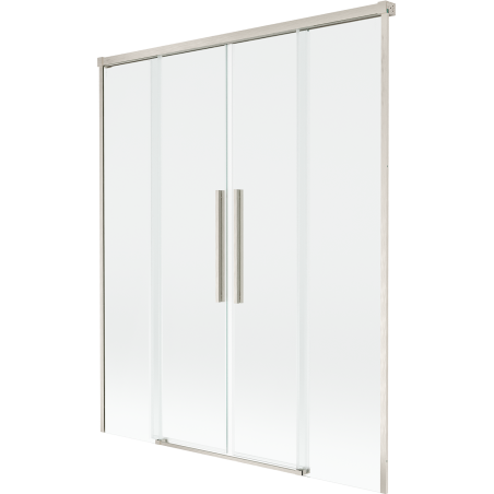 Mexen Rox параван за вана с 2 крила, плъзгащ се 160 x 150 см, прозрачен, четкан никел - 8C9-160-002-97-00